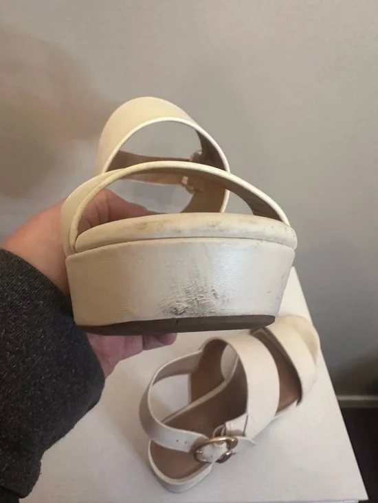 AEROSOLES Cream Block Heel Sandals - Picture 7 of 7